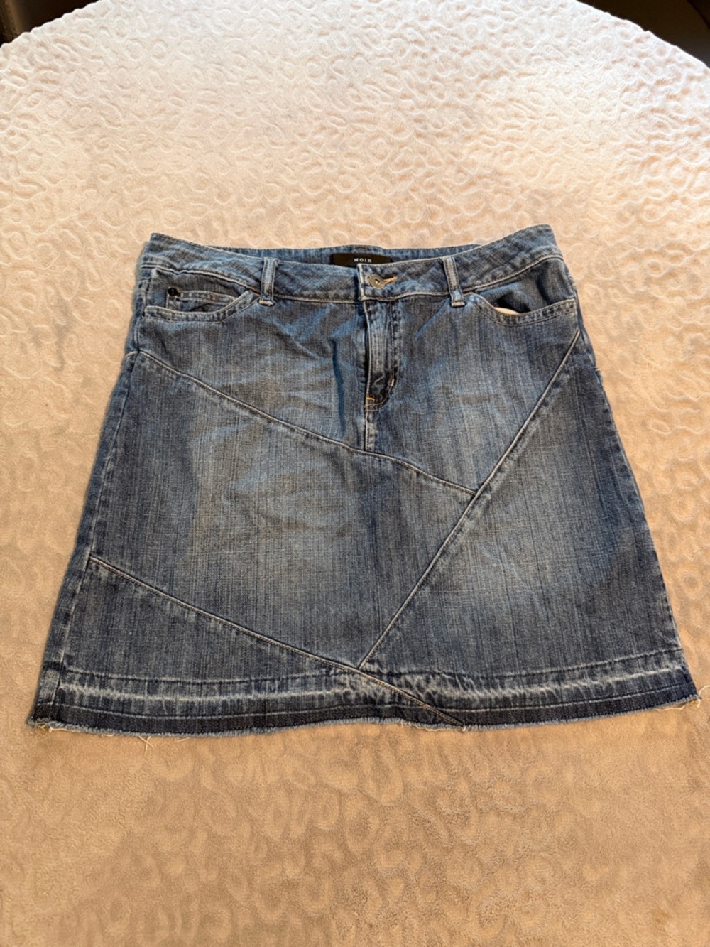 NOIR Women's Blue Denim Patchwork Mini Skirt
